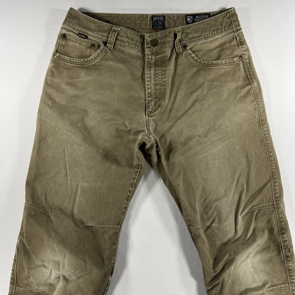 Kuhl Pants Mens 34x32 Brown Rydr Hiking Outdoor Workwear Stretch Distress